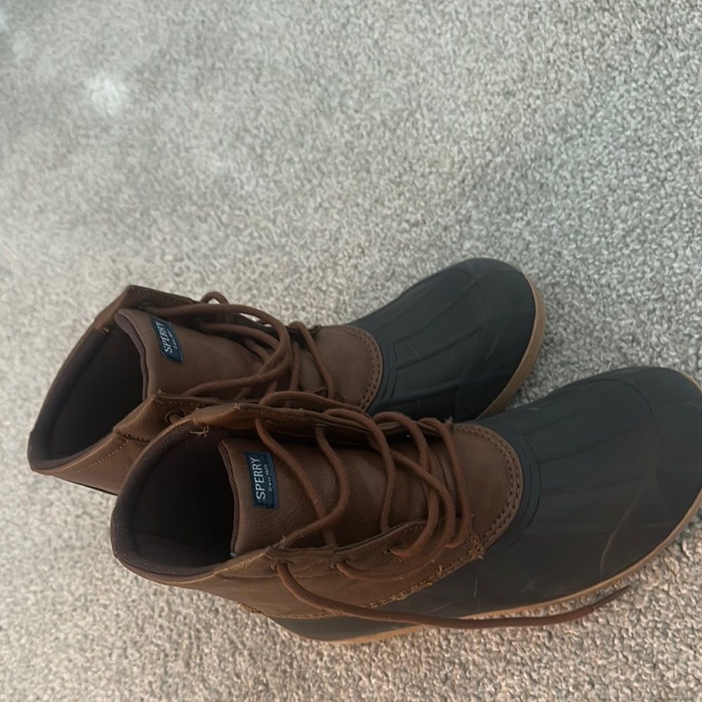Sperry Brown and Black Rain & Snow Boots with Rugged Design